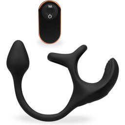 Triple anneau avec masseur de zone intime masculine et plug anal Fast