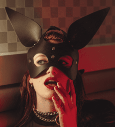 Masque Oreilles Lapin Noir & Gold Noir