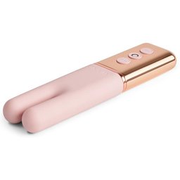 – Deux Vibromasseur Rechargeable à Double Moteur – Or Rose