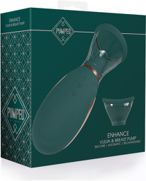 Enhance - Pompe rechargeable pour vulve et seins - Vert forêt