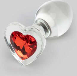 Plug Anal Medium Coeur en Verre Sensual Glass Transparent