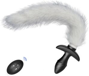 Plug vibrant avec Queue blanche Tail Curve 9 x 3.7cm   Queue 30cm