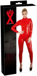 Latex Catsuit Manche longues Rouge Rouge