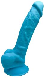 Gode Réaliste Testicules 17,5 cm Model 1 Bleu