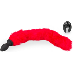Plug vibrant avec queue fourrure synthétique rouge