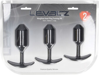 Ensemble d'entraînement de 3 plugs anaux en silicone lestés - Noir