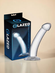 Dildo courbé en matériau cristallin 14 cm