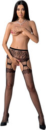 Collants effet porte-jarretelles Noir
