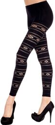 Legging fin voile noir motif floral Noir