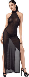 Robe longue à deux fentes F372 Onyx