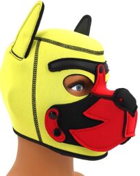 Cagoule Puppy Fox Néoprène Jaune-Rouge