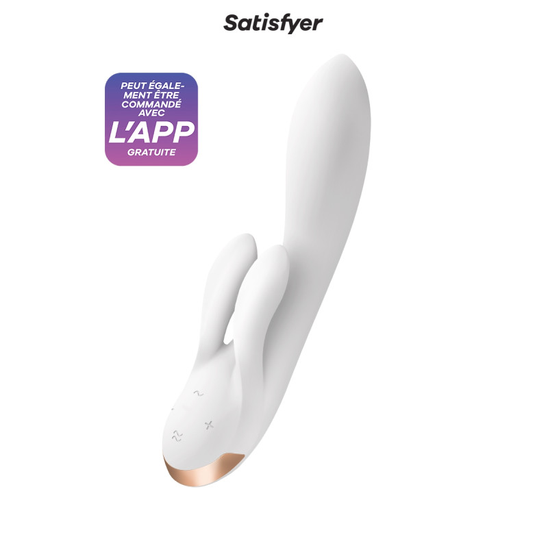 Vibro Rabbit connecté Double Flex blanc