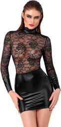 Robe Dentelle Powerwetlook Noir