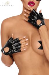 Gants mitaines en wetlook Noir