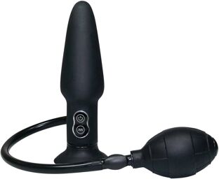 Vibromasseur anal gonflant en silicone True Black