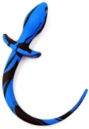 Plug Queue de chien Silicone 7.5 x 3.1cm Noir-Bleu