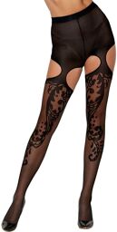Collant fantaisie échancré sur le haut des cuisses - DG0438BLK Noir
