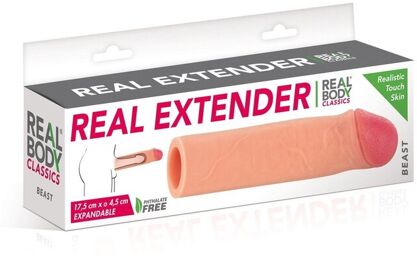 Gaine d'extension de pénis réaliste avec gland Peau