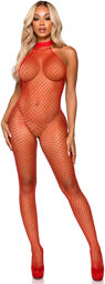 Body dos nu en résille filet Rouge Red