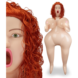 Poupée gonflable curvy rousse tête 3D suceuse Nikita