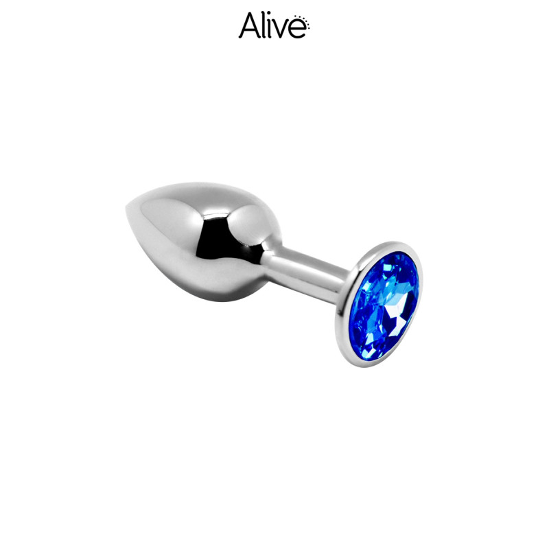 Plug métal bijou bleu L