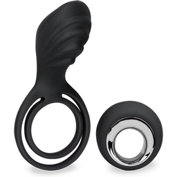 Vibro pour couple avec anneaux cockring et testicules USB