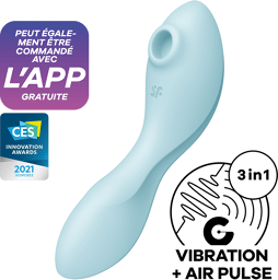 Vibromasseur connecté 3 en 1 Bleu USB Curvy Trinity 5+