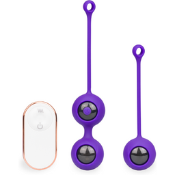 Duo de boules de geisha vibrantes Feely oeuf vibrant sans fil pour femme et couple - Violet foncé
