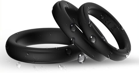 Lot de 3 cockring Silicone Set Ring Noirs