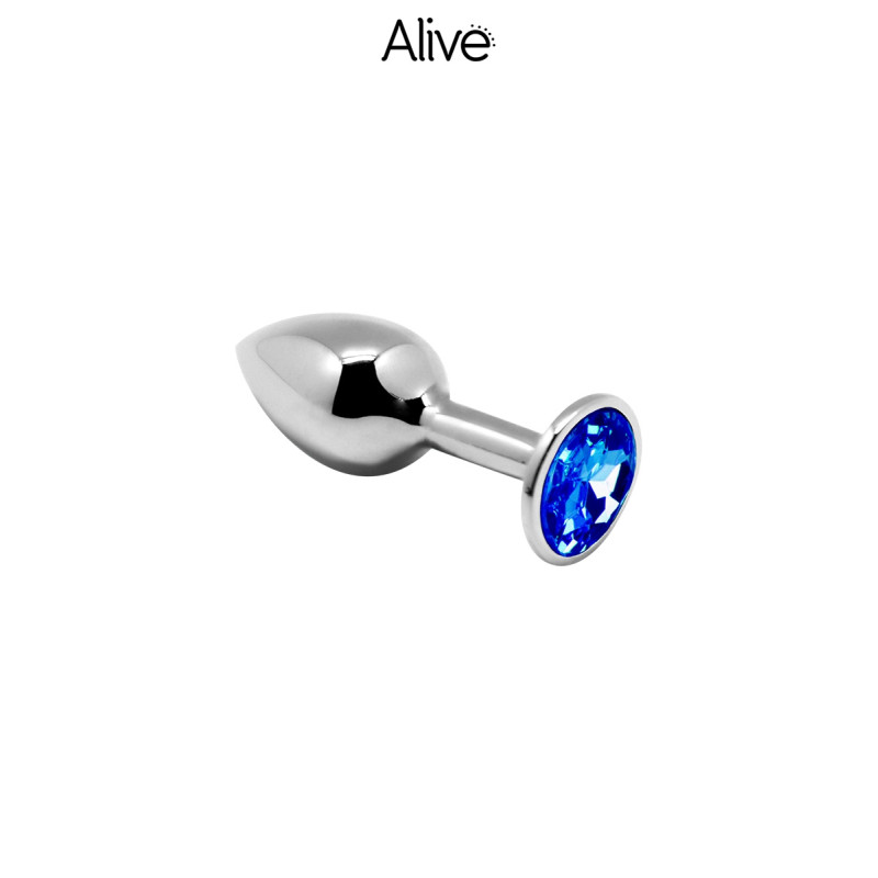 Plug métal bijou bleu M