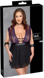 Babydoll, collier et bracelets de bras lilas avec référence Noir