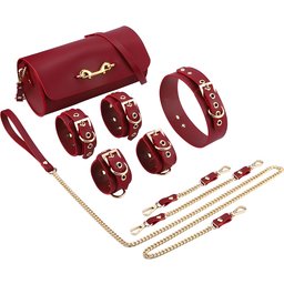 Leather BDSM Deluxe 5 Item Kit de Bondage