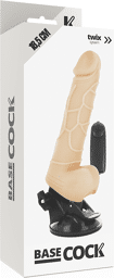 Gode Réaliste tésticule Naturel 18,5 CM vibrant à ventouse