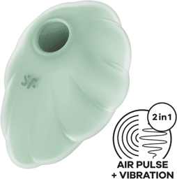 Stimulateur clitoridien par onde de pression sans contact et par vibration USB vert menthe, Cloud Dancer