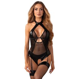 – Dominna Crotchless Teddy – Black