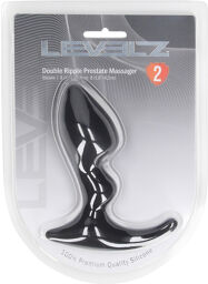 Masseur prostatique en silicone à double ondulation - Noir