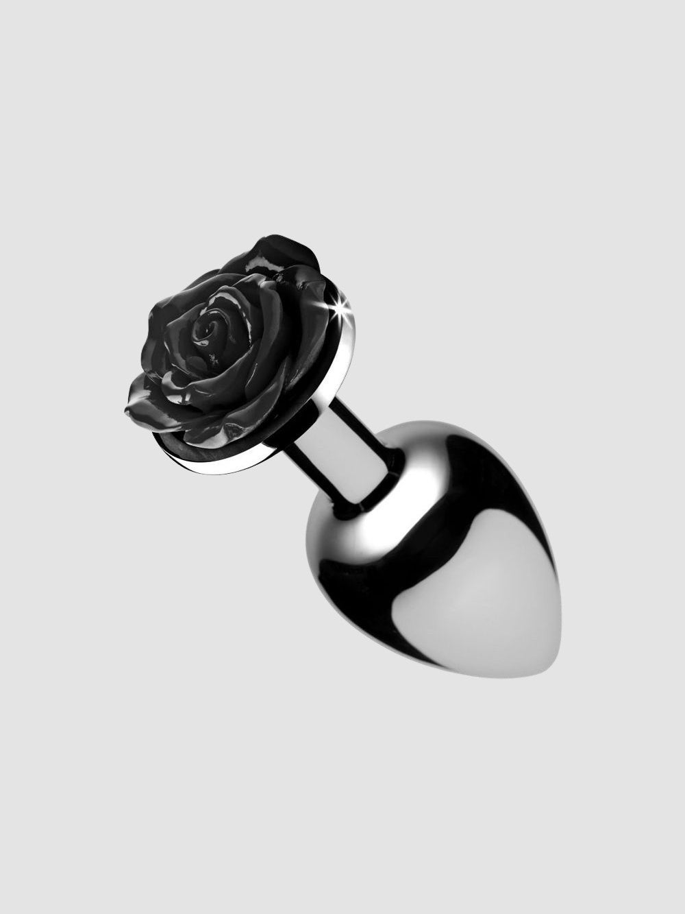 Plug Anal Métal Bijou Black Rose Small