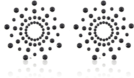 Paire de cache tétons adhésifs strass noir