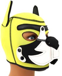 Cagoule Puppy Fox Néoprène Jaune-Blanc