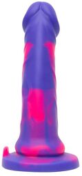 Gode ventouse silicone multicolore violet 17,8 cm Luxe Violet