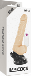 Gode Réaliste tésticule Naturel 19,5 CM vibrant à ventouse