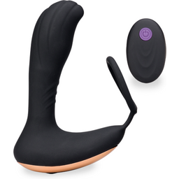 Vibromasseur vibro homme gode anal Stimulateur prostate vibrant avec anneau cockring 7 modes -