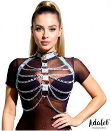 Harnais Bianca en cuir vegan avec chaînes Taille Unique