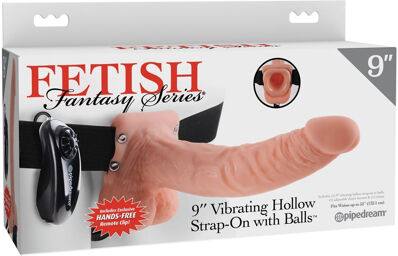 Vibromasseur Strap-on creux 24 cm avec harnais extensible