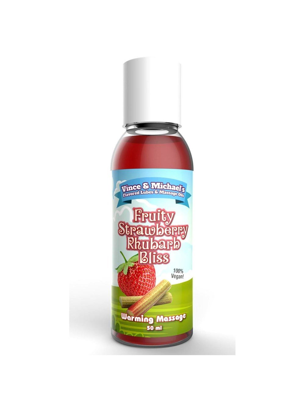 Huile de Massage Chauffante Gourmande Fraise & Rhubarbe 50 ml