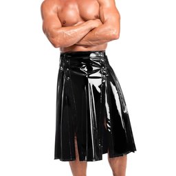 H091 Empire Jupe Wetlook en PVC