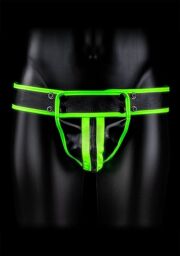 Striped Jock Strap - GitD - Neon Green/Black