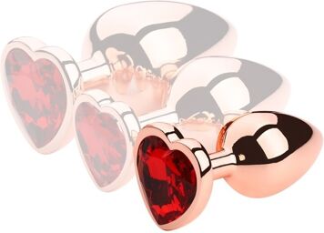 Plug Bijou Anal Gold Heart S 6 x 2.7 cm Rouge