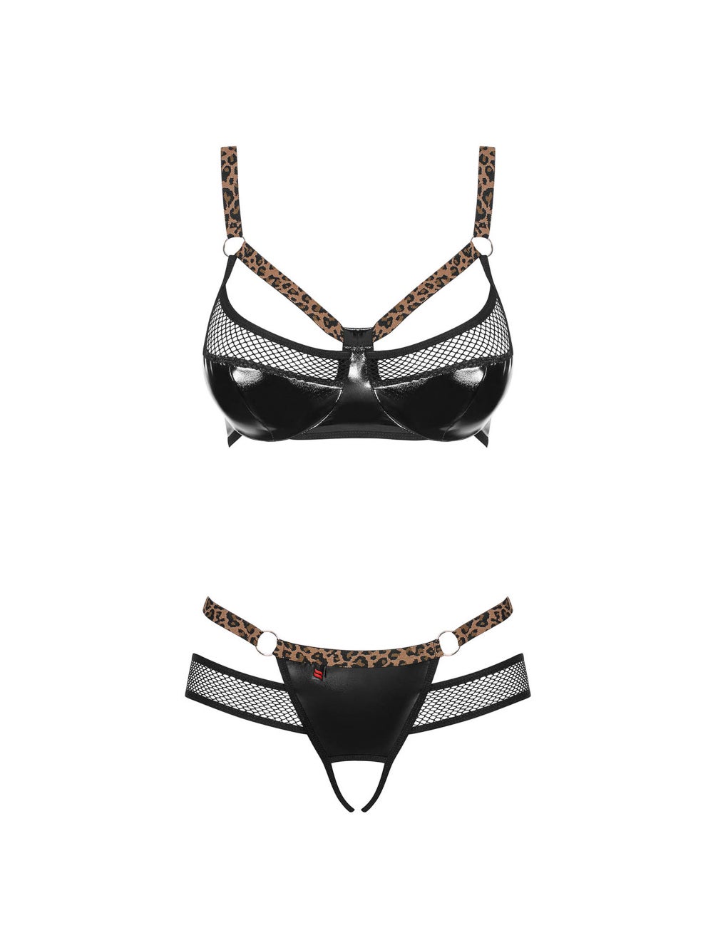 Ensemble 2 Pièces Ouvert Electricia Noir & Léopard