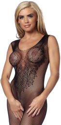 Catsuit ouverte avec motif ailes d'ange - Talle unique - Noir